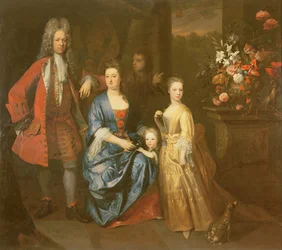 Coronel Andrew Bissett y su familia, 1708